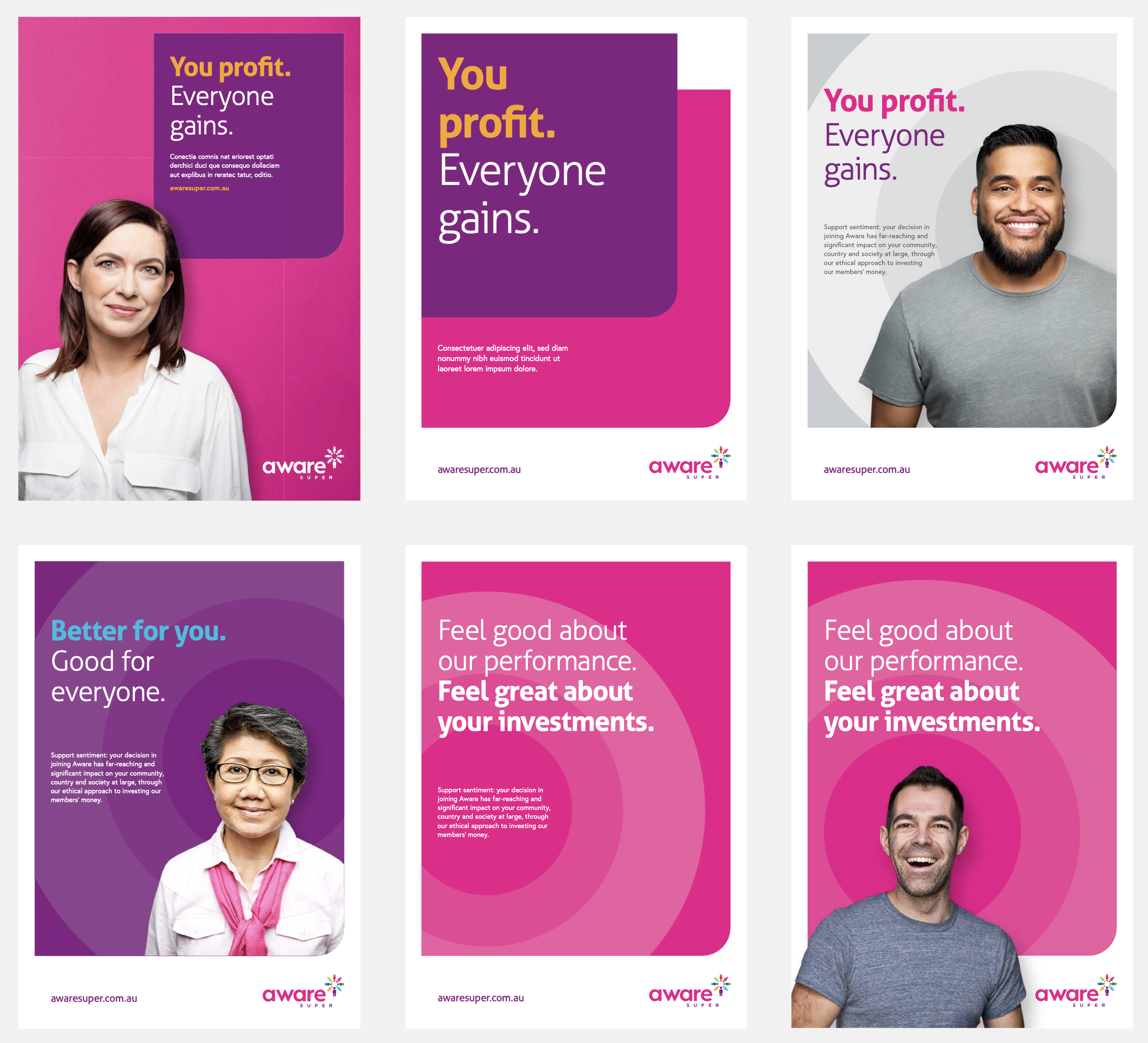 Aware Super campaign ads