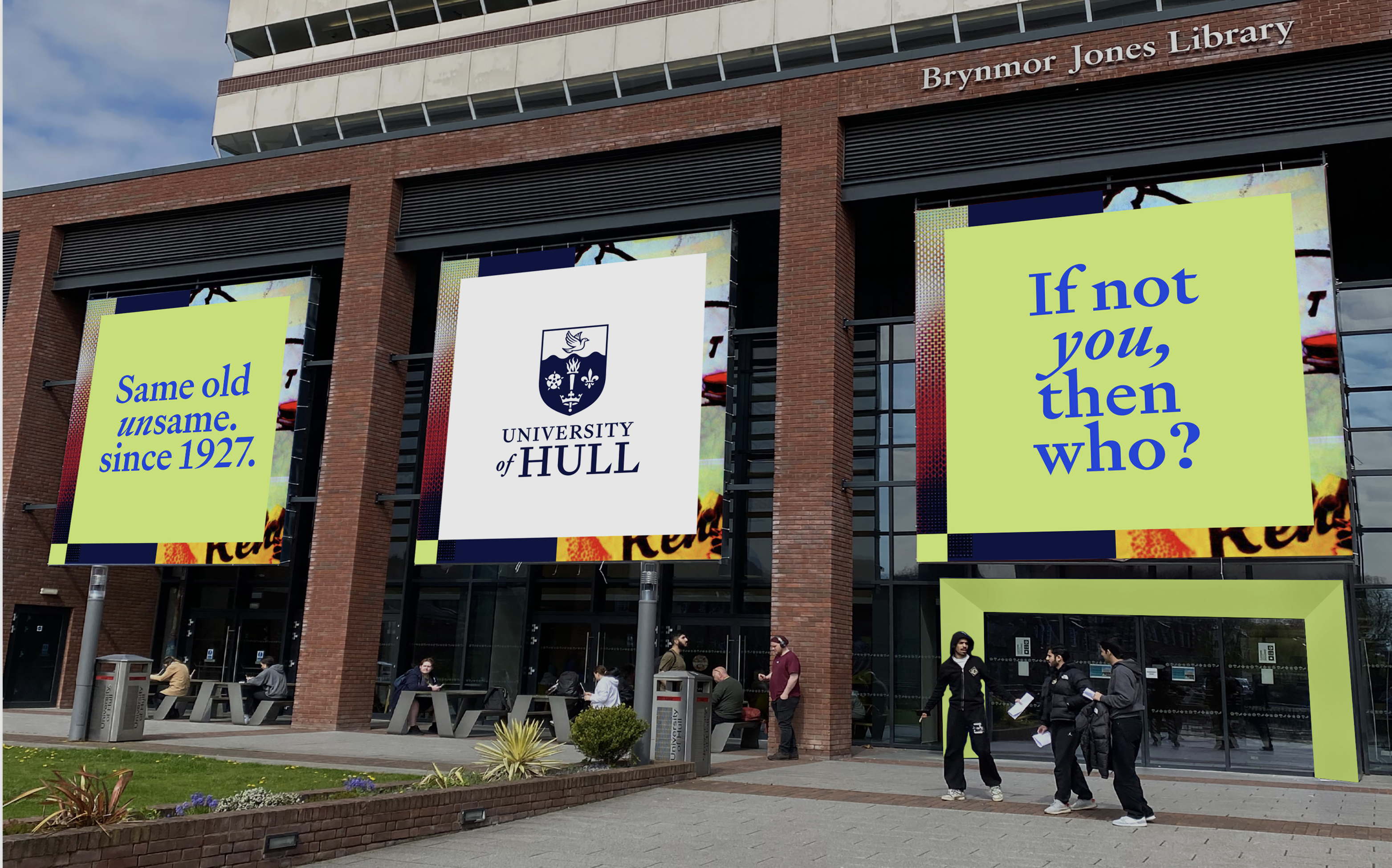 Campus building banners